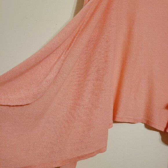 J. Jill | Salmon Pink Cascading Open Cardigan Sweater (Size Large Petite) - Picture 12 of 13